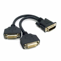 DMS-59 Male to Dual DVI 24+5 Female Splitter Extension Cable adapter converter connector 20cm