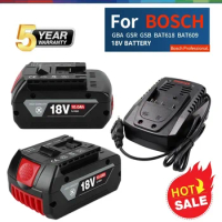 BAT610G+AL1820CV for Bosch professional 18V 6.0AH Li-ion battery replacement with LED &amp; for Bosch quick charger 14.4V-18V
