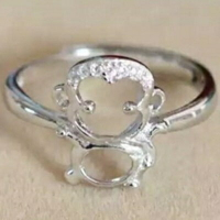 925純銀戒指 鑲鑽銀飾-小猴子造型可愛迷人流行母親節生日情人節禮物女配件73ae52【獨家進口】【米蘭精品】