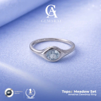 Gemarae Topaz Meadow Set | Natural Gemstone Cincin Anting Kalung Liontin Perhiasan Perak Asli 925 Rh