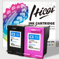 Hicor Remanufactured 302 Ink Cartridge Replacement For HP 302 302XL DeskJet 1110 2130 for HP302XL Envy 4520 NS45 Officejet 3630