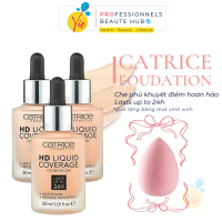 [CHÍNH HÃNG TẶNG KÈM BÔNG MÚT] Kem Nền Catrice HD Liquid Coverage Foundation Che Phủ 24h 30ML