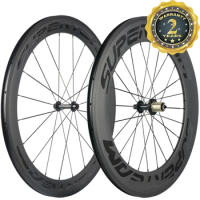 SUPERTEAM Clincher Carbon Wheels for Road Bicycle 3K Matte Cycling Wheelset 700C 60mm 88mm
