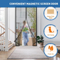 Anti Mosquito Insect Door Curtain Self-adhesive Dustproof Ventilation Automatic Closing Doors Curtain Household Accessories