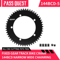 New 144 BCD 5 Claw Closed Disc chainring fixed gear track fixie bike Round Narrow Wide Chainring 46T 48T 50T 52T 54T 56T 58T