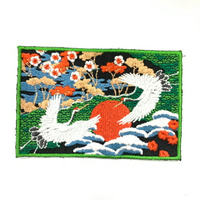 日本鶴 日式風格 浮世繪 刺繡貼布 電繡貼 背膠補丁 PATCH 刺繡貼章 補丁貼 燙布貼 徽章