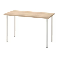 LAGKAPTEN/OLOV 書桌/工作桌, 染白橡木紋/白色, 120x60 公分