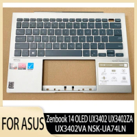 Original disassembly UX3402 US Backlit Keyboard for ASUS Zenbook 14 OLED UX3402 UX3402ZA UX3402VA NSK-UA74LN With Palmrest Upper