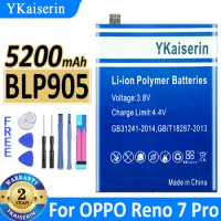 YKaiserin 5200mAh Replacement Battery BLP905 For OPPO Reno 7 Pro 7pro Moile Phone