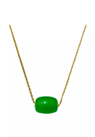LITZ [SPECIAL] LITZ 18K Jade Pendant With 14K Gold Plated 925 Silver Chain JP006
