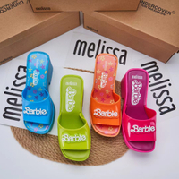2023 รองเท้าเจลลี่รุ่นใหม่ของ Melissa รองเท้าส้นสูงพื้นหนารองเท้าแตะมีกลิ่นหอมรองเท้าแตะผู้หญิง ~