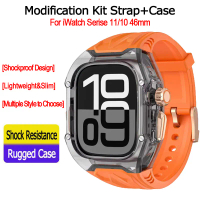 Bộ Sửa Đổi Dây Đeo + Vỏ Cho iWatch 11 46mm Vòng Đeo Vòng Silicon Cho iWatch Series 10 46mm Dây Đeo C