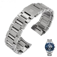 Solid Stainless Steel Watch Strap Bracelet Watchband For Tag Heuer Calera Series Watch Accessories Band Steel Silver Men 22mm