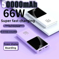 66W Power Bank 50000mAh Large Capacity Two-way Fast Charging Lightweight External Battery Portable For Mobile Phone PowerBank