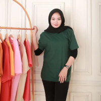 T-Shirt Botol/Kaos Polos Hijau Botol/Kaos Polos Premium Katun