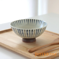 【Just Home】日本製美濃燒陶瓷5吋中式飯碗250ml-十草(深丸大平碗)