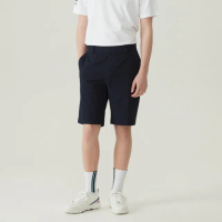 【LE COQ SPORTIF 公雞】高爾夫系列 男款白x螢光藍簡約線條配色中筒襪 QGT0K032