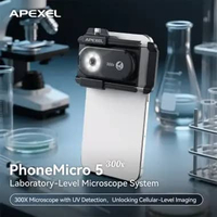 APEXEL Lensa Kamera HP Smartphone Microscope 300X LED with CPL Filter - APL-MS300