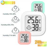 LCD Digital Thermometer Hygrometer Indoor Fridge Portable Smiling Face Electronic Thermohygrometer Temperature Humidity Meter