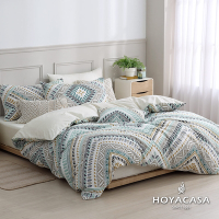 HOYACASA 100%精梳棉單人兩用被三件式床包組-波西米亞(天絲入棉30%)