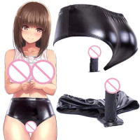 Silicone Dildo Anal Plug Chastity Pants Leather Penis Panties With Vibrating Strap On Dildo Underwear Masturbation Sex Toys