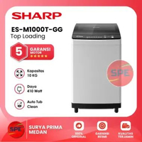 MESIN CUCI TOP LOADING SHARP KAPASITAS 10 KG ES-M1000T-GG GARANSI RESMI (MEDAN)