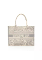 Christian Dior 二奢 Pre-loved Christian Dior BOOK TOTE book tote Medium Handbag tote bag canvas Light gray off white