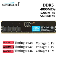 Crucial RAM 16GB 32GB DDR5 5600MT/s Desktop Memory for Desktop PC Compatible AMD Intel