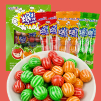 Exploding bubble gum with a burst - in - the - mouth filling. It's a fruit - flavored chewing gum av