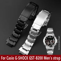 Quick release 24x16m For Casio G-SHOCK GST-B200 strap gstb200 stainless steel watchband Folding buckle metal Men's band bracelet