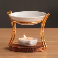 Essential Oil Burner Scented Wax Melt Burner Tealight Candle Holder Diffuser Ceramic Furnace Oil Warmer for Yoga Decor Ornament