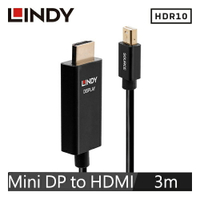 【最高22%回饋 5000點】  LINDY林帝 主動式 MINI DISPLAYPOR公 To HDMI公 HDR轉接線 3M