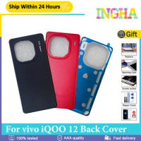 Original Back Battery Cover For vivo iQOO 12 Back Cover Hard Back Lid Door V2307A Rear Cover Housing Case +Adhesive Glue Replace