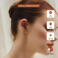 F Bông tai nữ kẹp brass Ink Cuff Jesmee, khuyên tai nữ đeo một bên thiết kế độc đáo - E6863