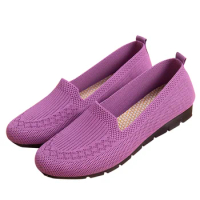 Ladies Comfortable Flat Shoes Ethnic Style Anti-slip Breathable Walking Shoes Gift for Christmas Birthday New Year