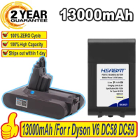Top Brand 100% New 13000mAh Battery for Dyson V6 DC58 DC59 DC61 DC62 DC74 SV09 SV07 SV03 965874-02 Batteries