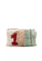 MIU MIU 二手 Miu Miu 皮草Montone條紋斜挎包