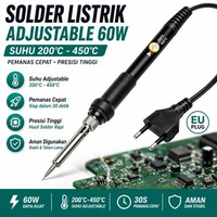 Solder Listrik Adjustable 60W 220V Suhu 200-450C Elemen Keramik Pemanasan Cepat Presisi Tinggi PCB D