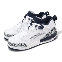 【NIKE 耐吉】休閒鞋 Jordan Spizike Low GS 大童 女鞋 白 海軍藍 爆裂紋(FQ3950-104)