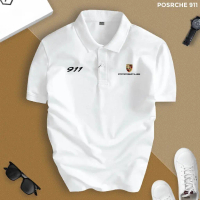 02FBT Men's Dark-colored Simple Style Polo Shirt, High-quality Casual and Business Style, FBT Lapel 