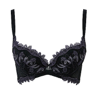 黛安芬-輕塑美型系列 蝴蝶包覆高脇邊 B-E罩杯內衣 黑色