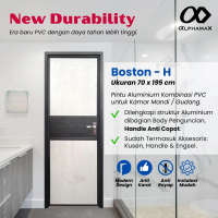 ALPHAMAX Boston H Pintu Aluminium + PVC Untuk Kamar Mandi & Gudang 70 x 195cm