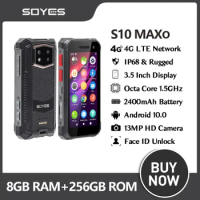 SOYES S10 Maxo Mini Rugged Smartphone 8GB+256GB 3.5 Inch Octa Core Android 10 Dual Cards 4G Mobile Phone 2400mAh Global version