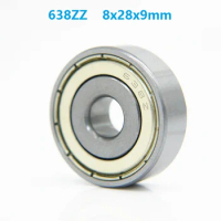 100pcs/lot 638ZZ 638-ZZ 638 ZZ 8*28*9mm 638Z Deep Groove Ball bearing Mini Miniature Ball Bearings 8x28x9mm
