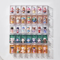 6Pcs Wall Mounted Storage Box Set For Figures Showcase Clear Acrylic Blind Box Display Case Figures Dustproof Display Doll Toy