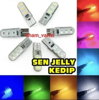 PROMO HARGA GROSIRAN BOHLAM LAMPU SEN KIRI & KANAN 1 SET MODEL JELLY LED 6 MATA 12VOLT NYALAH LAMPU