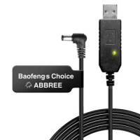 Upgrade Baofeng UV-5R Portable USB Charger Cable indicator With light for UV-82 BF-F8HP GT-3 UV-9R Plus UV5R UV82 Walkie Talkie