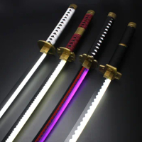 41″ Light Up Roronoa Zoro Swords Katana Japanese Anime Cosplay Samurai Sword Shusui Enma Kitetsu with Sword holder And Belt