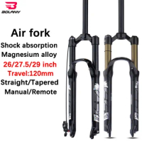 Bolany MTB fork Magnesium alloy Air pressure rim Suspension fork 26 27.5 29inch Straight/Tapered tube Quick Release Bicycle fork