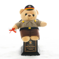 Piala Boneka Teddy Bear Brown Kostum polisi